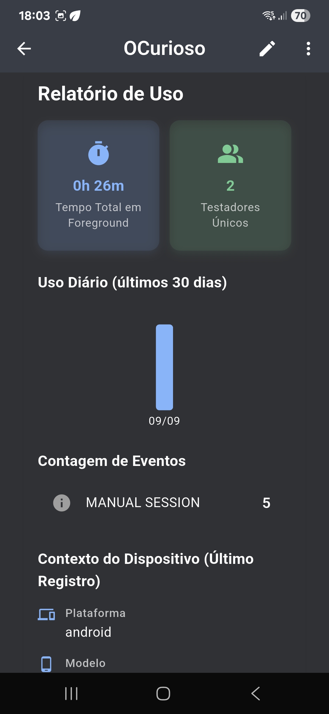 App para desenvolvedores